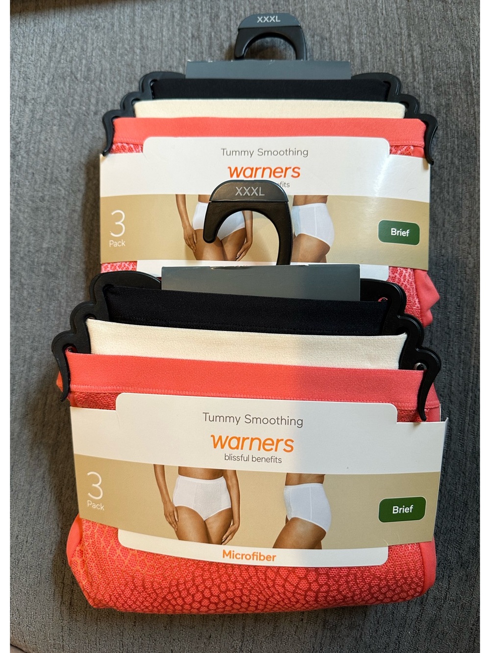 Warners Blissful Benefits Smoothing Comfort Microfiber Brief (2) 3-Packs 3XL